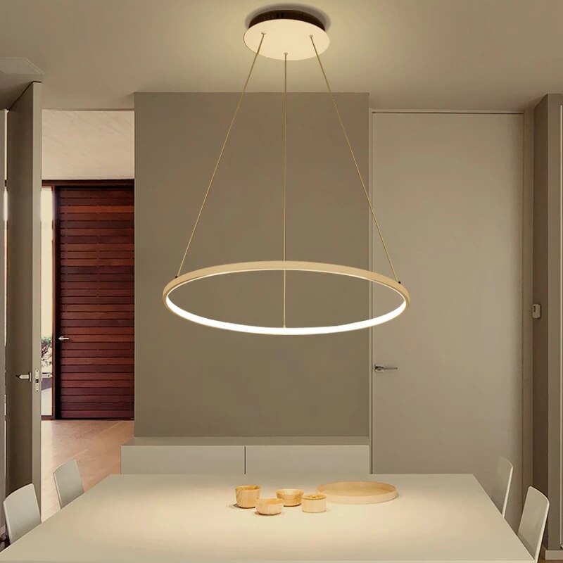 Modern LED Pendent Light 40/60cm Circle Chandelier Lighting Lustre Ring Lights Living Room Decoration Bedroom Light Fixtures
