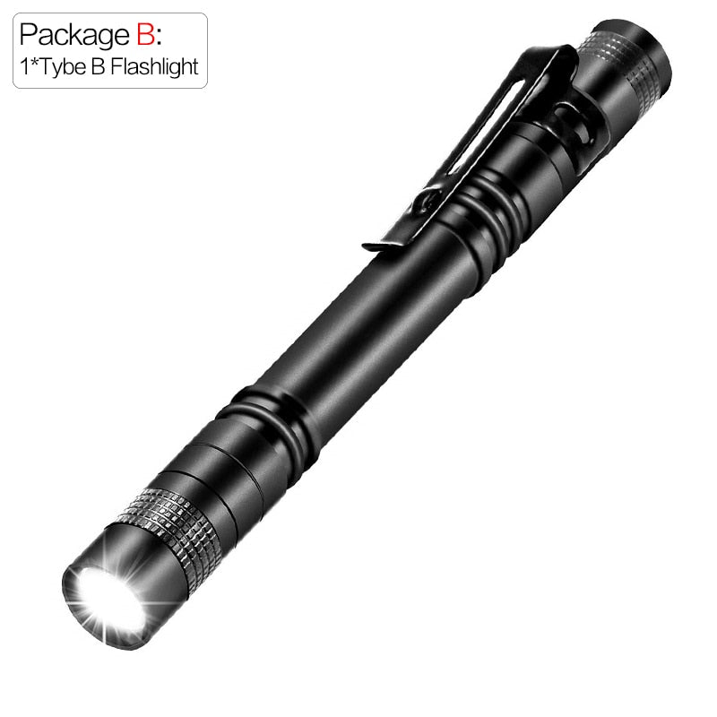 Mini Portable LED Flashlight Pocket Ultra Bright High Lumens Handheld Pen Light linterna led Torch for Camping Outdoor Emergency